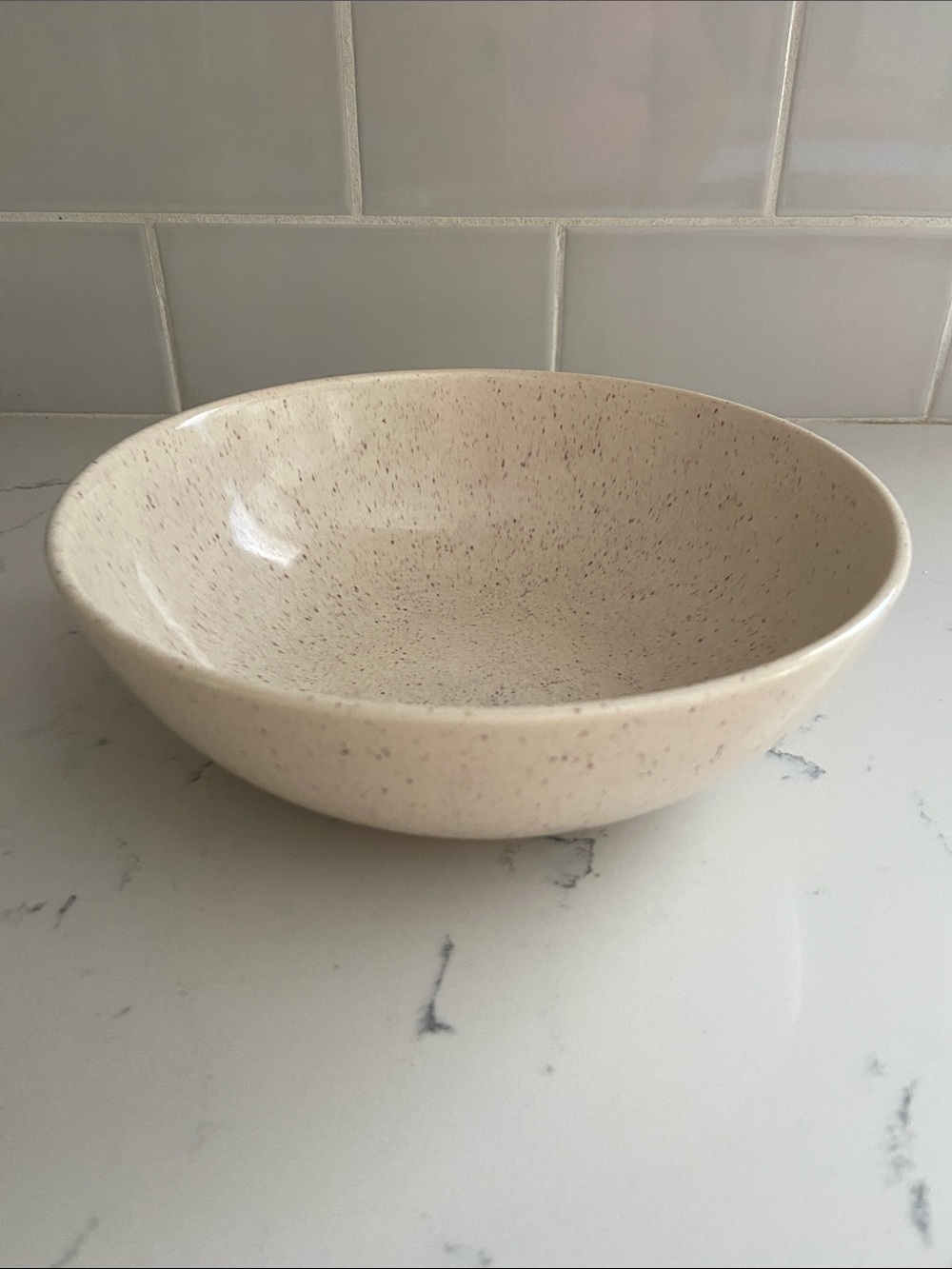 Vintage Laurel California Speckled Pottery Serving Bowl 8" Mid Century USA